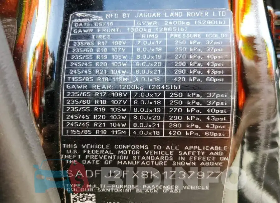 SADFJ2FX8K1Z37977 Photo# 13