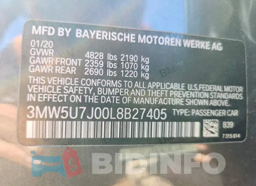 3MW5U7J00L8B27405 Photo# 13