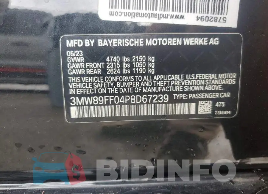 3MW89FF04P8D67239 Photo# 13