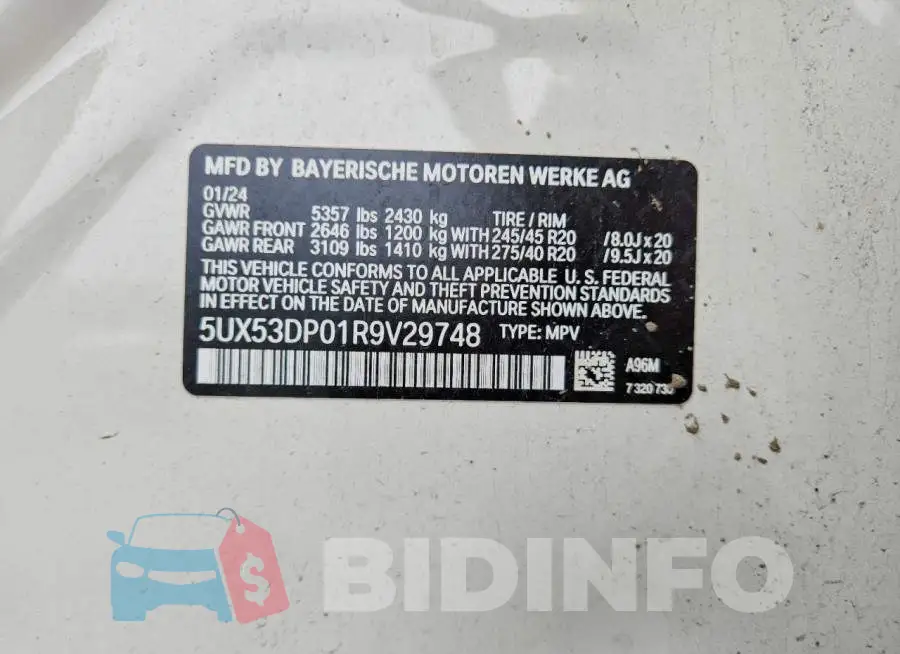 5UX53DP01R9V29748 Photo# 12