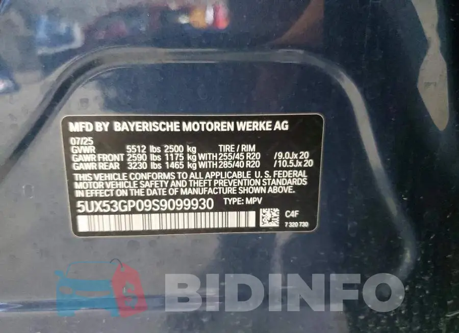 5UX53GP09S9099930 Photo# 12