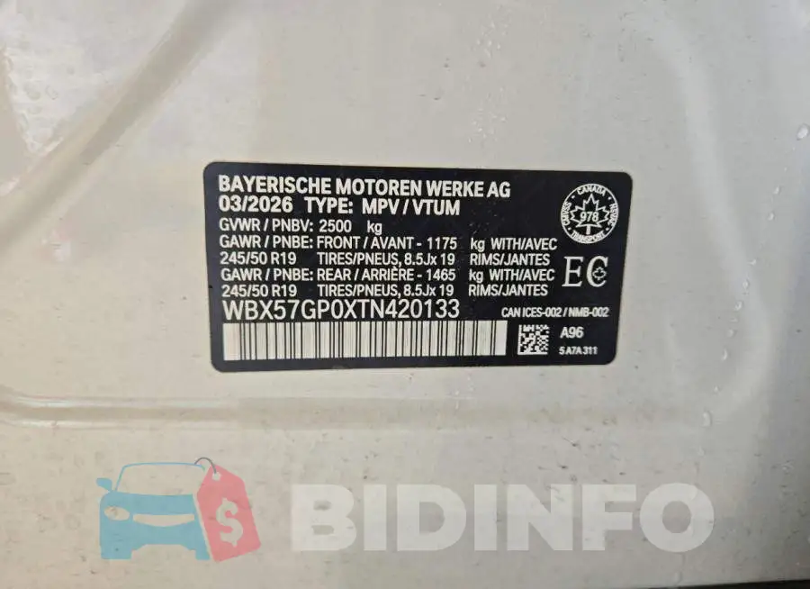 WBX57GP0XTN420133 Photo# 14