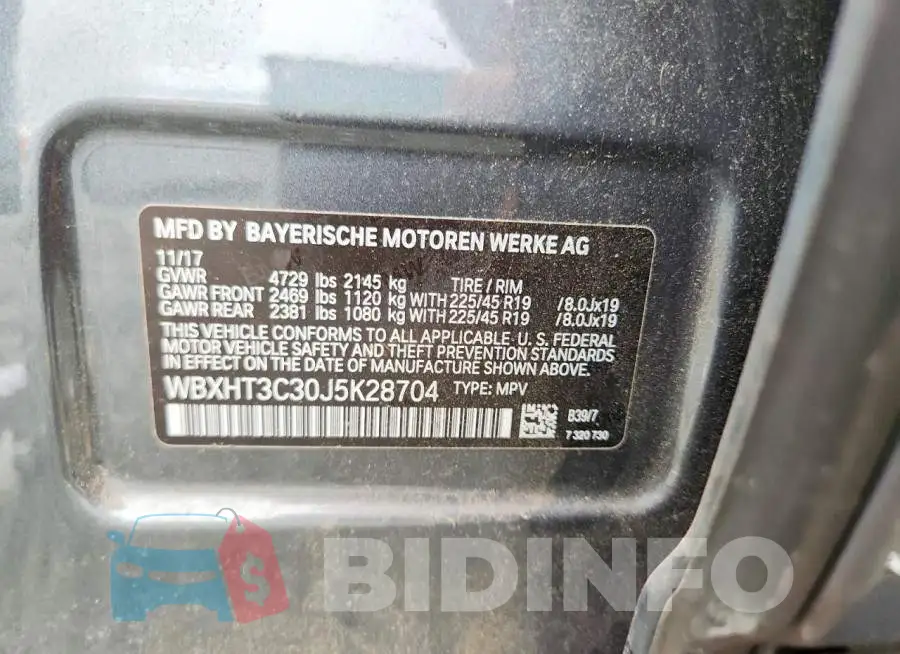 WBXHT3C30J5K28704 Photo# 14