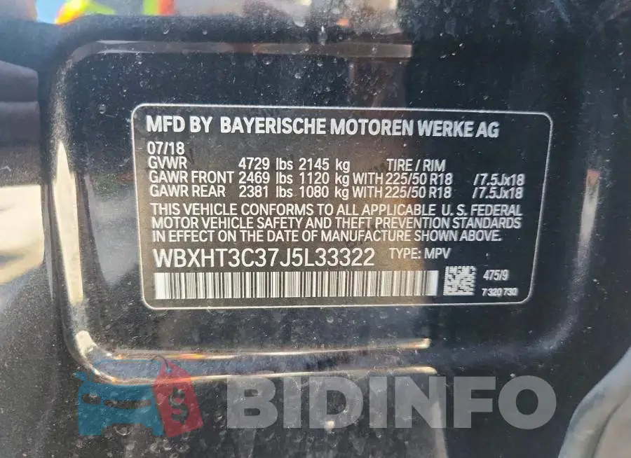 WBXHT3C37J5L33322 Photo# 13