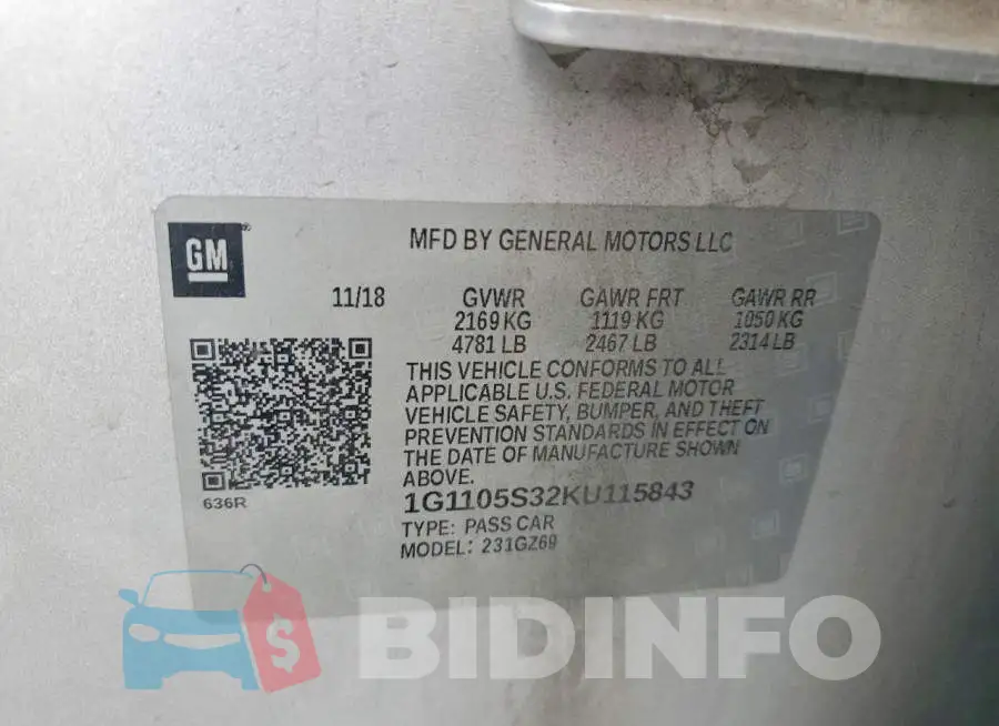 1G1105S32KU115843 Photo# 13