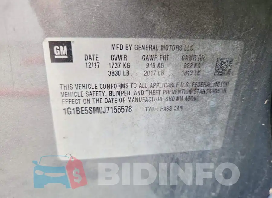 1G1BE5SM0J7156578 Photo# 12