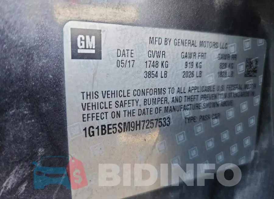 1G1BE5SM9H7257533 Photo# 12