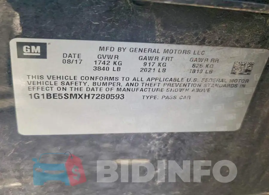 1G1BE5SMXH7280593 Photo# 12