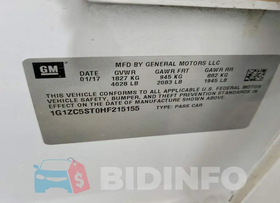1G1ZC5ST0HF215155 Photo# 13