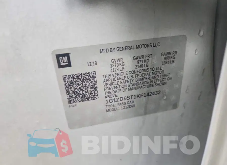1G1ZD5ST1KF142432 Photo# 12