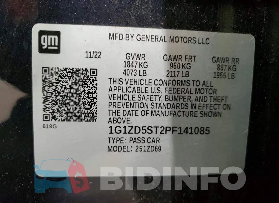 1G1ZD5ST2PF141085 Photo# 13