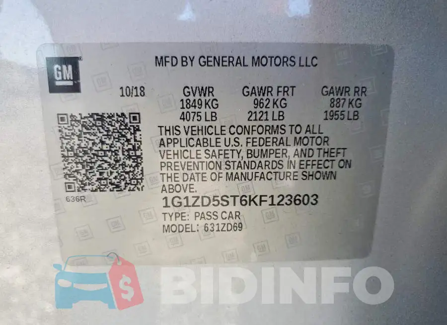 1G1ZD5ST6KF123603 Photo# 12