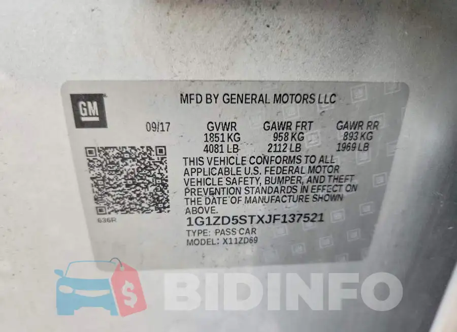 1G1ZD5STXJF137521 Photo# 12