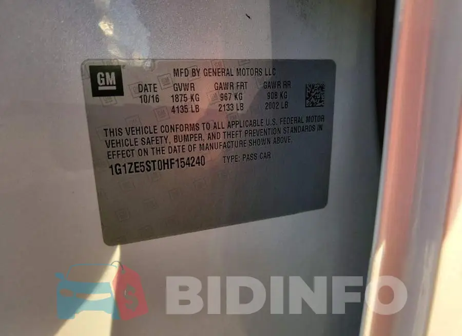 1G1ZE5ST0HF154240 Photo# 12