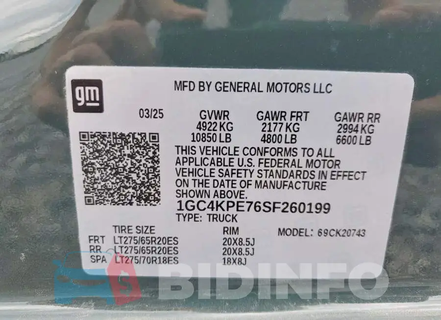 1GC4KPE76SF260199 Photo# 13