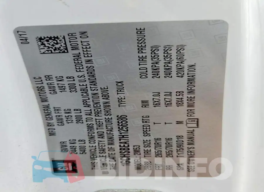 1GCHSBEA7H1256586 Photo# 12