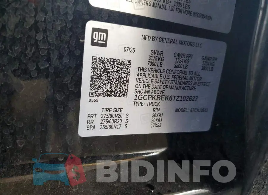 1GCPKBEK6TZ102627 Photo# 12