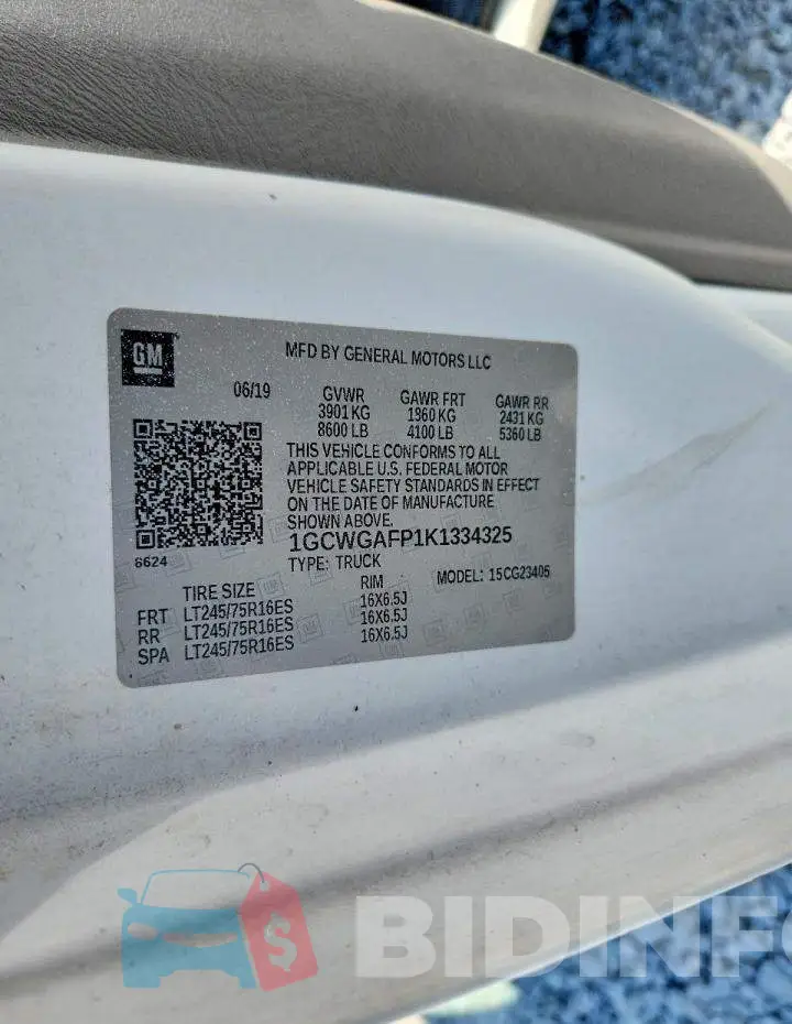 1GCWGAFP1K1334325 Photo# 13