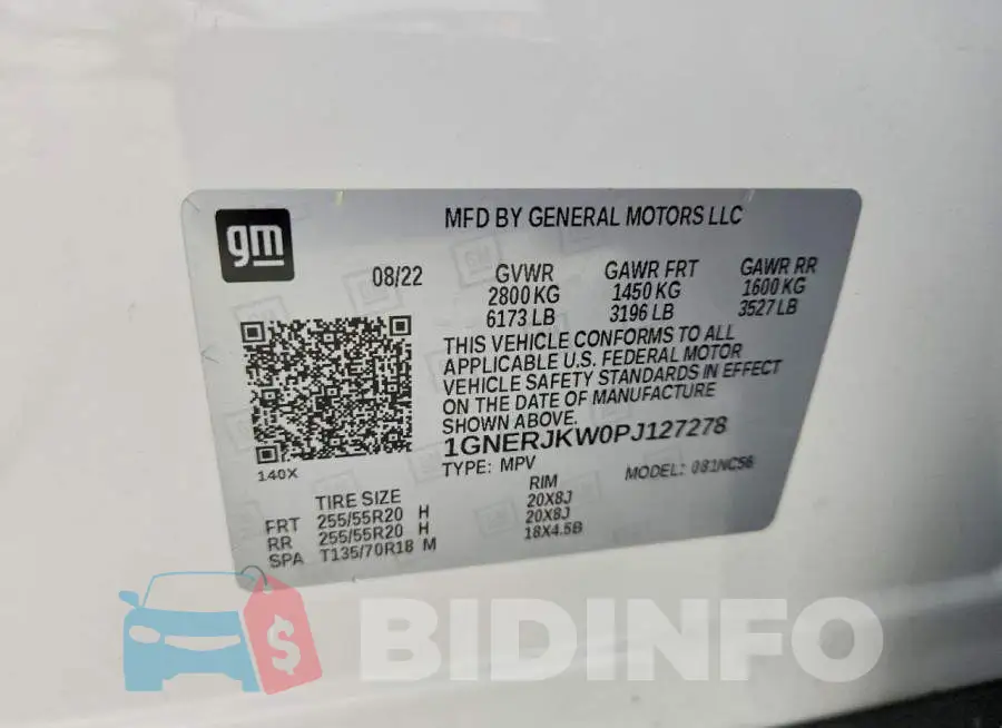 1GNERJKW0PJ127278 Photo# 13