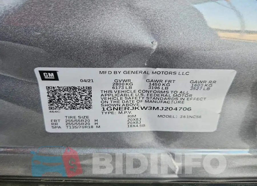 1GNERJKW3MJ204706 Photo# 12