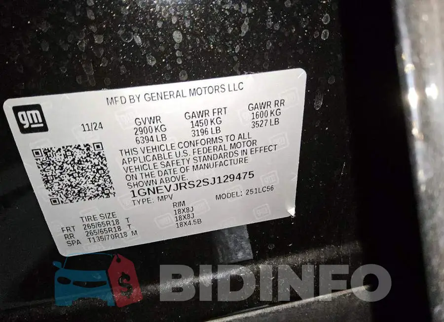 1GNEVJRS2SJ129475 Photo# 13