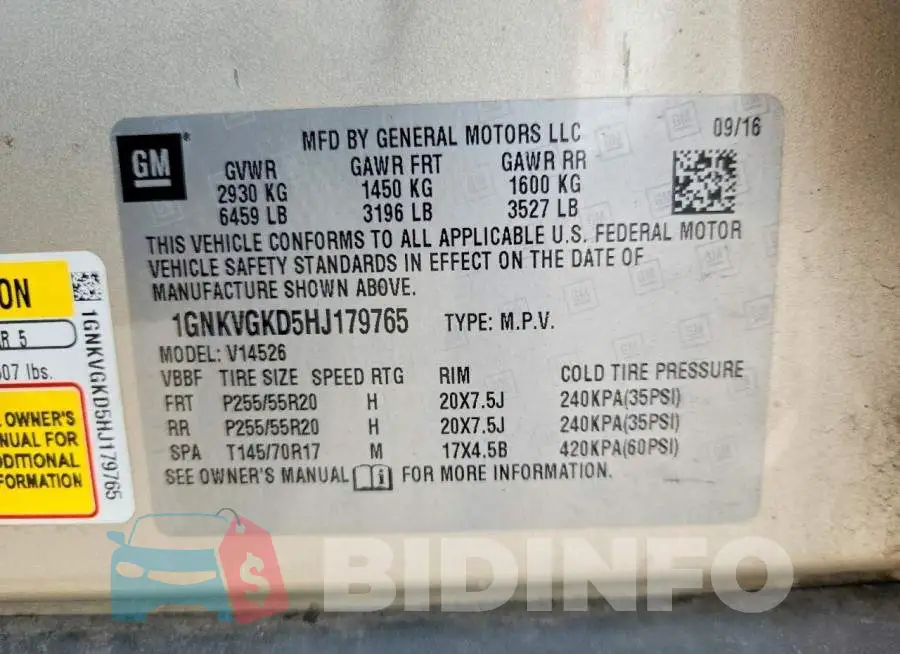 1GNKVGKD5HJ179765 Photo# 13