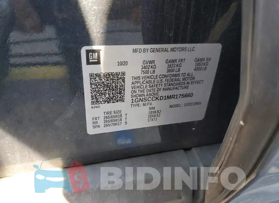 1GNSCCKD1MR175660 Photo# 13