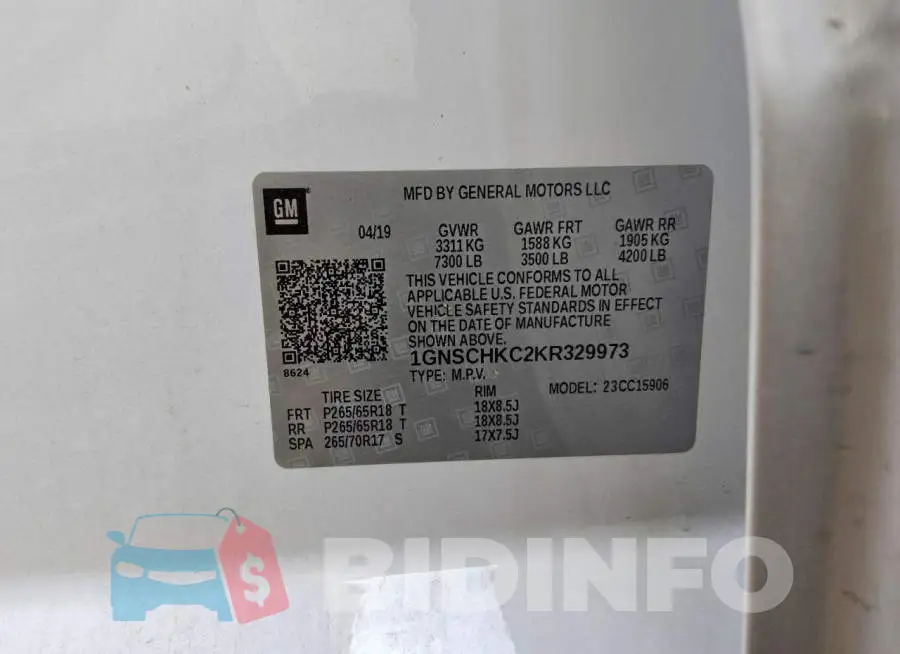 1GNSCHKC2KR329973 Photo# 13