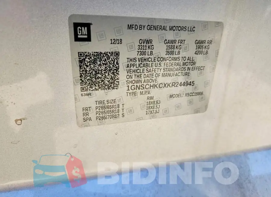 1GNSCHKCXKR244945 Photo# 14