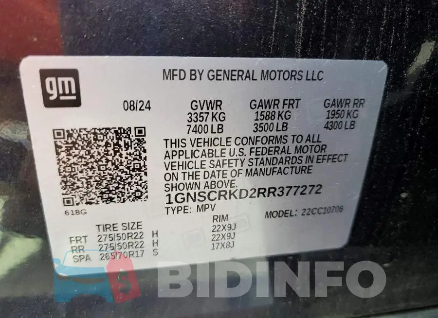 1GNSCRKD2RR377272 Photo# 13