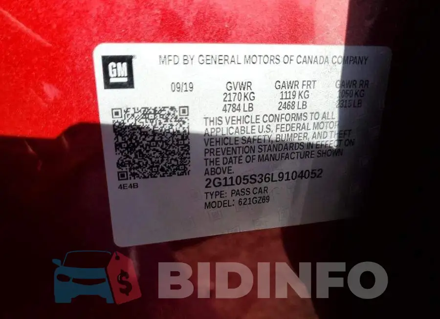 2G1105S36L9104052 Photo# 12