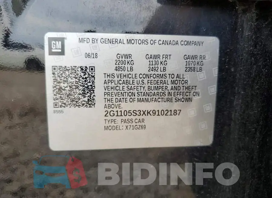 2G1105S3XK9102187 Photo# 12