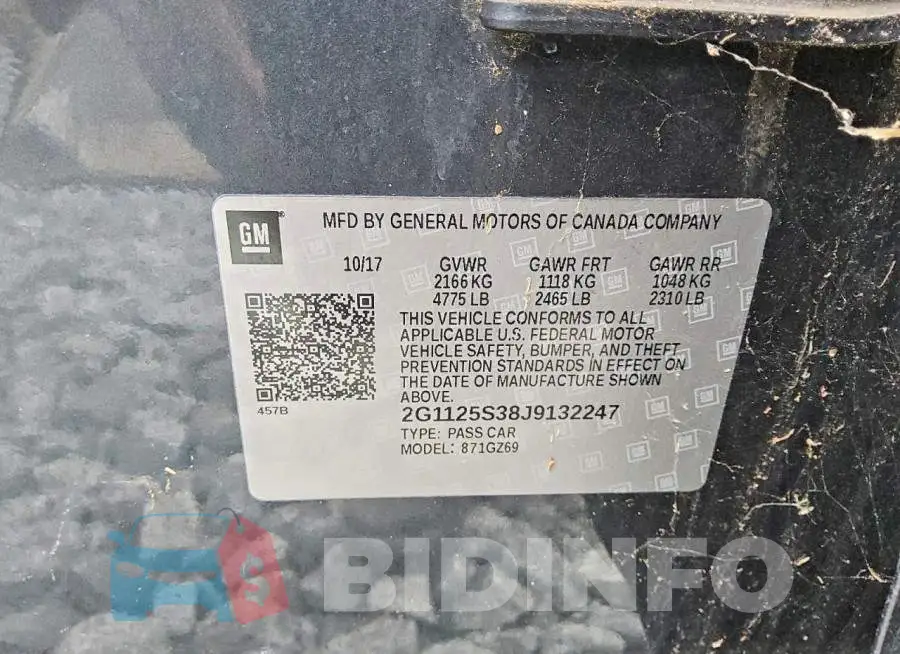 2G1125S38J9132247 Photo# 12