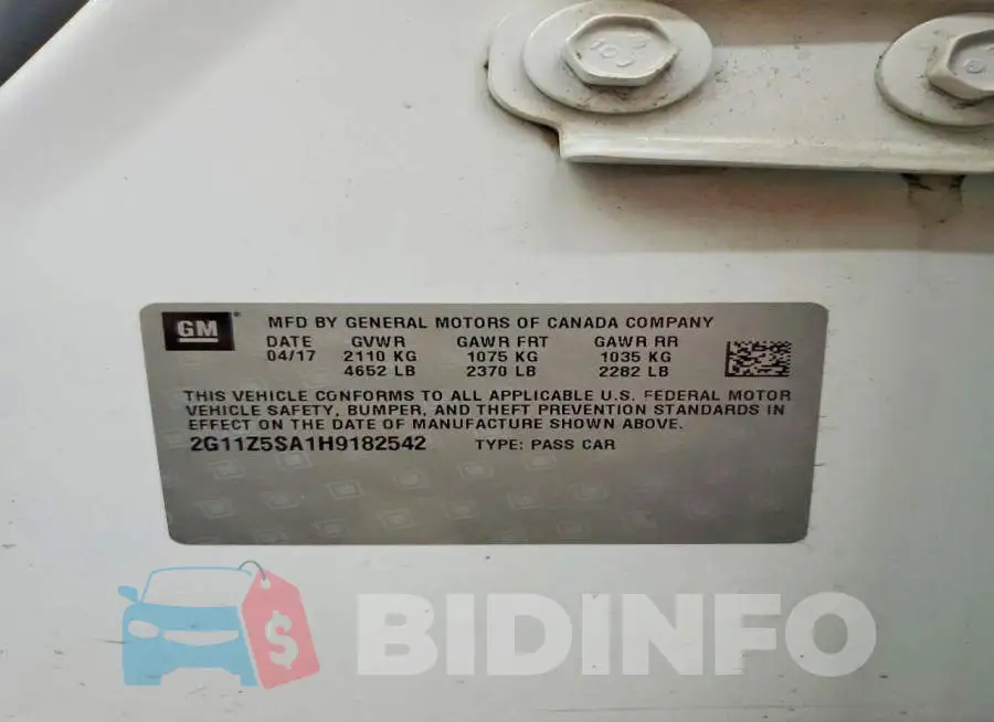 2G11Z5SA1H9182542 Photo# 13