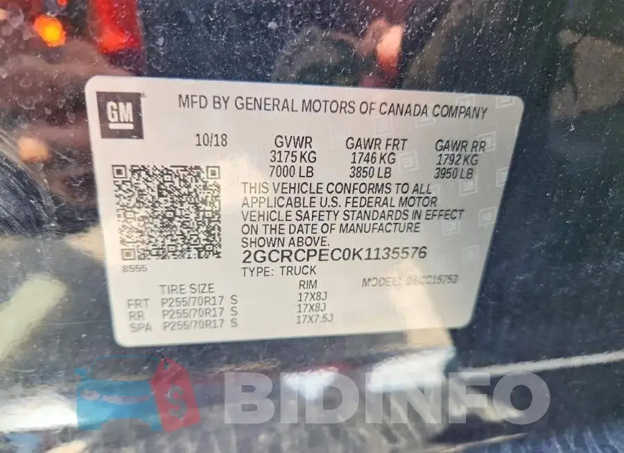 2GCRCPEC0K1135576 Photo# 12