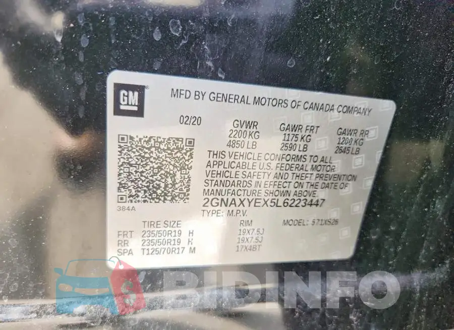 2GNAXYEX5L6223447 Photo# 14