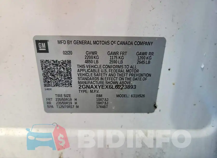 2GNAXYEX6L6223893 Photo# 12