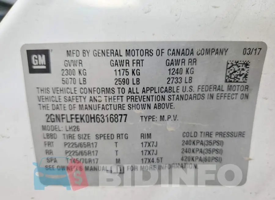 2GNFLFEK0H6316877 Photo# 12