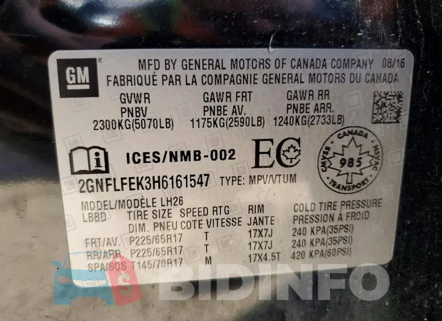 2GNFLFEK3H6161547 Photo# 14
