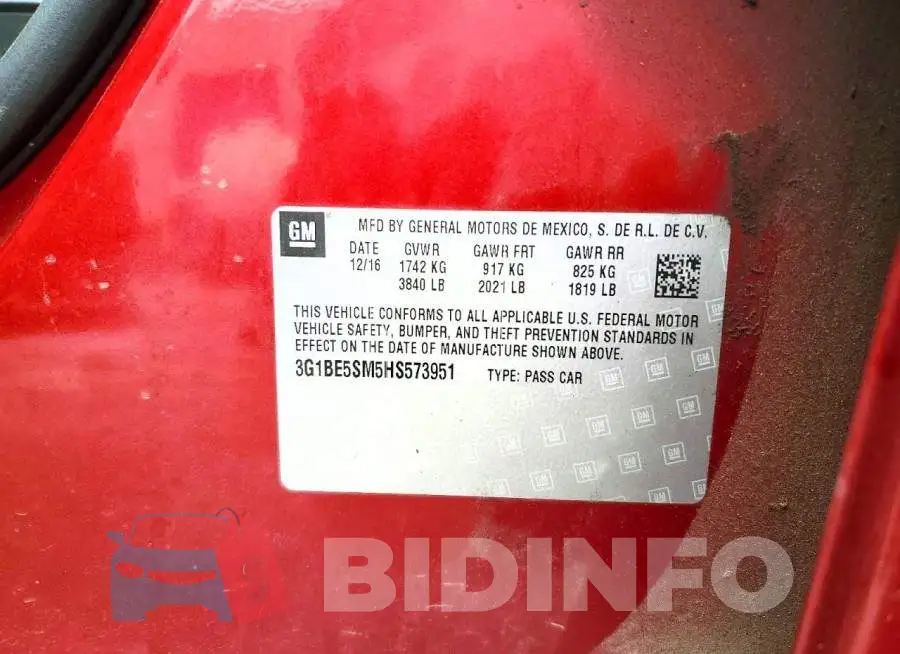 3G1BE5SM5HS573951 Photo# 12