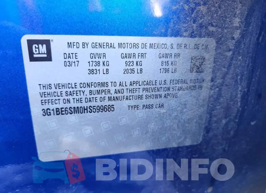 3G1BE6SM0HS599685 Photo# 12