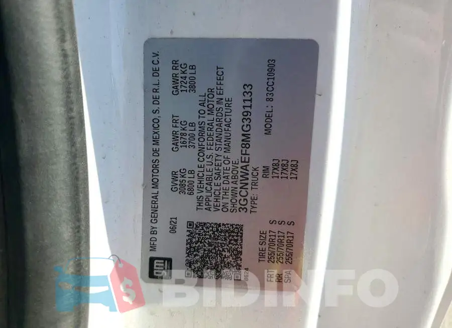3GCNWAEF8MG391133 Photo# 12