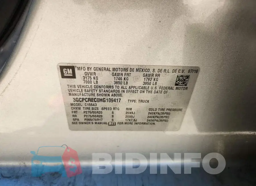 3GCPCREC0HG109417 Photo# 12
