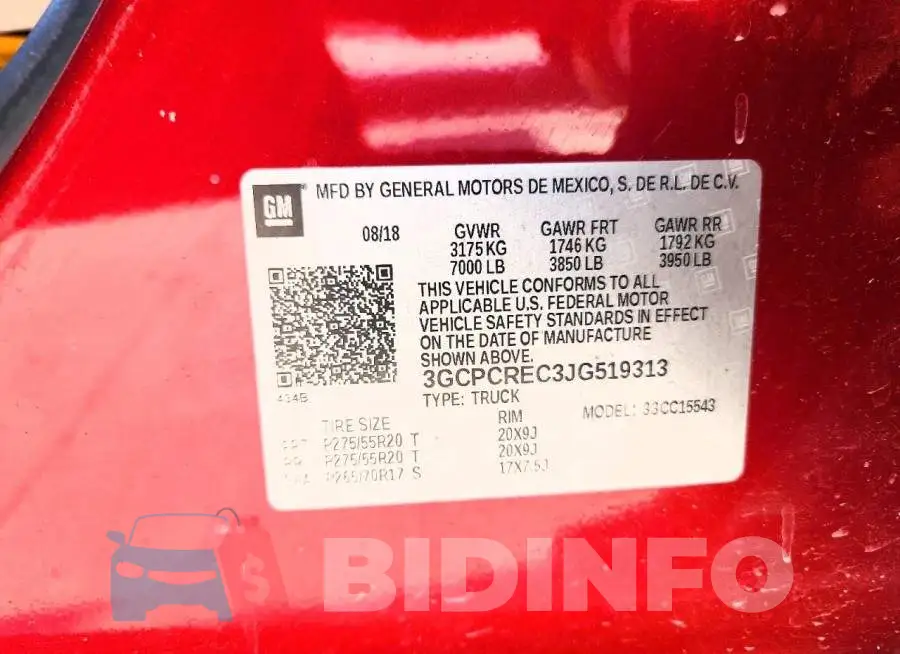 3GCPCREC3JG519313 Photo# 12