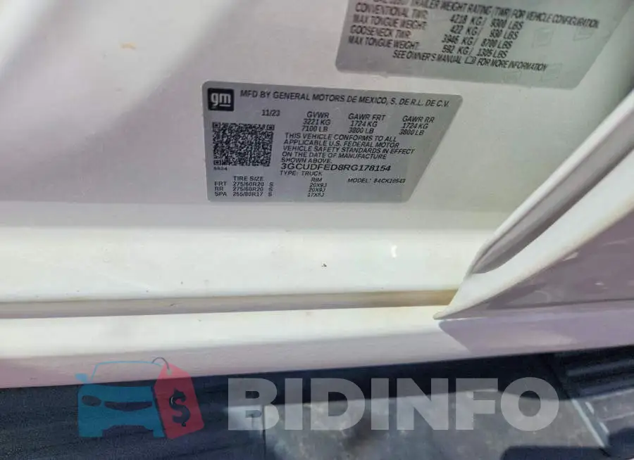 3GCUDFED8RG178154 Photo# 12