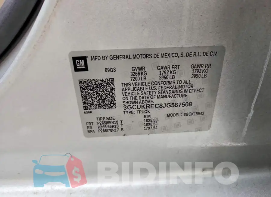 3GCUKREC8JG567508 Photo# 12