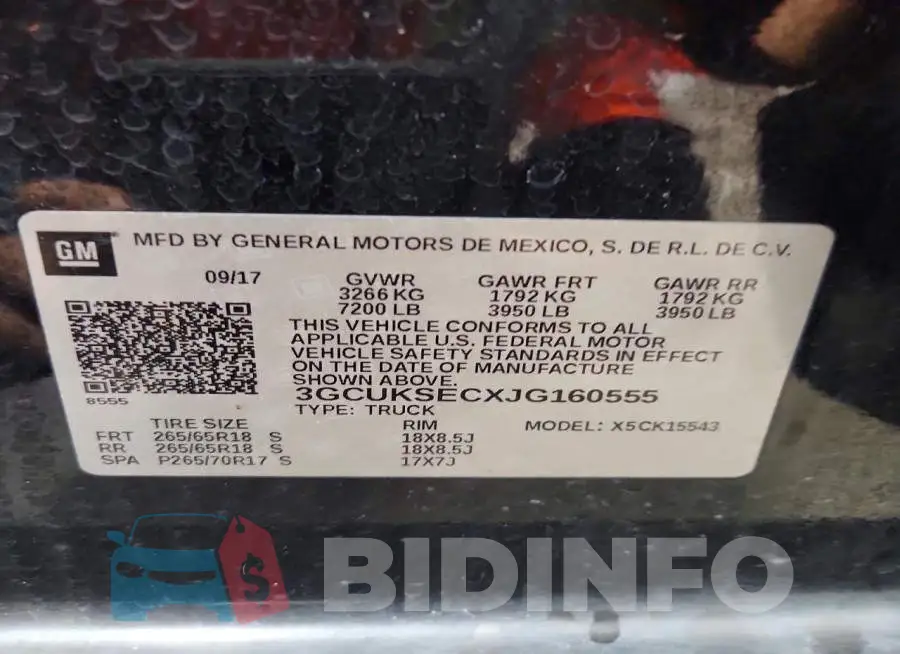 3GCUKSECXJG160555 Photo# 12