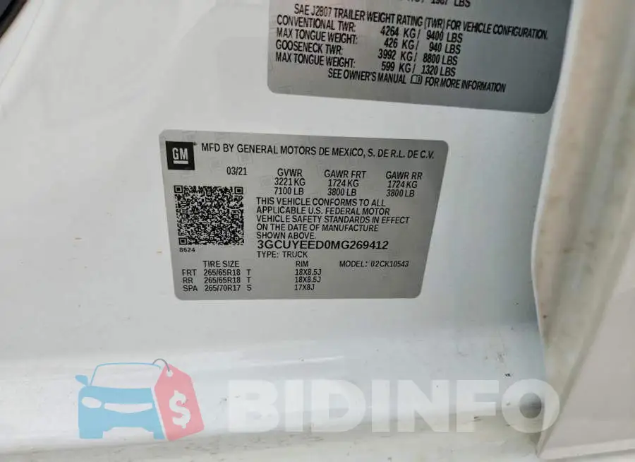 3GCUYEED0MG269412 Photo# 12