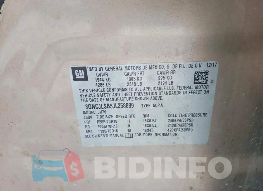 3GNCJLSB5JL258889 Photo# 13