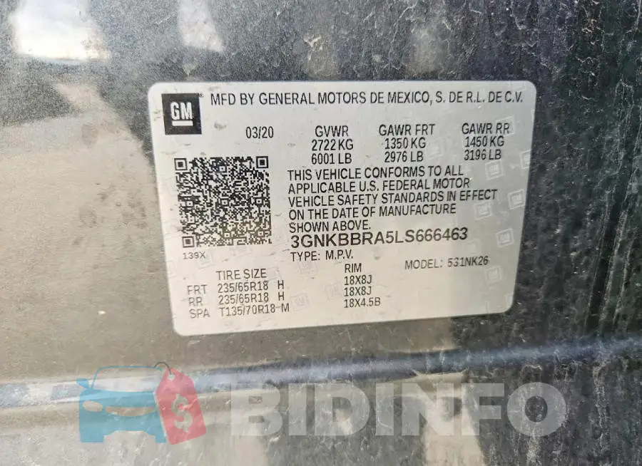 3GNKBBRA5LS666463 Photo# 13